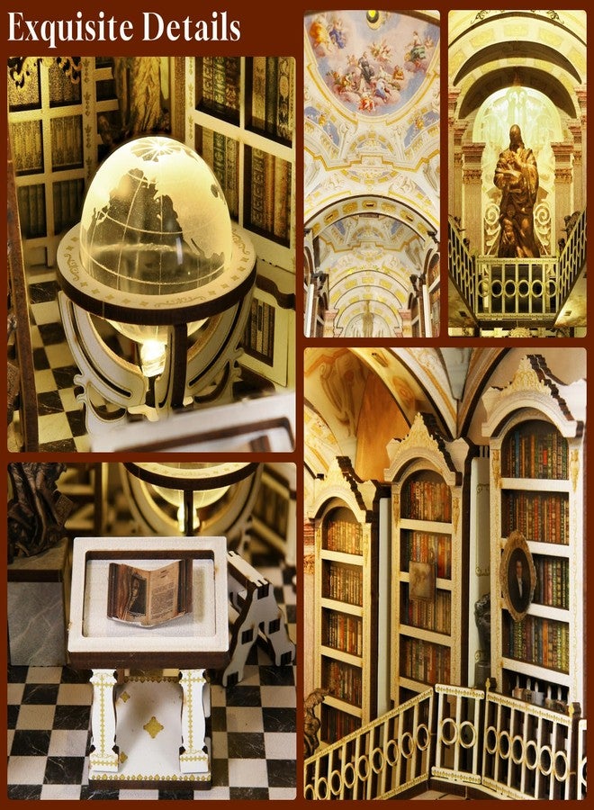 MiniCity Book Nook Kit, DIY Miniature Dollhouse Booknook Kit, 3D Wooden Puzzle Bookend Bookshelf Insert Decor with LED Light for Teens and Adults (Library of Gods) - Image 3